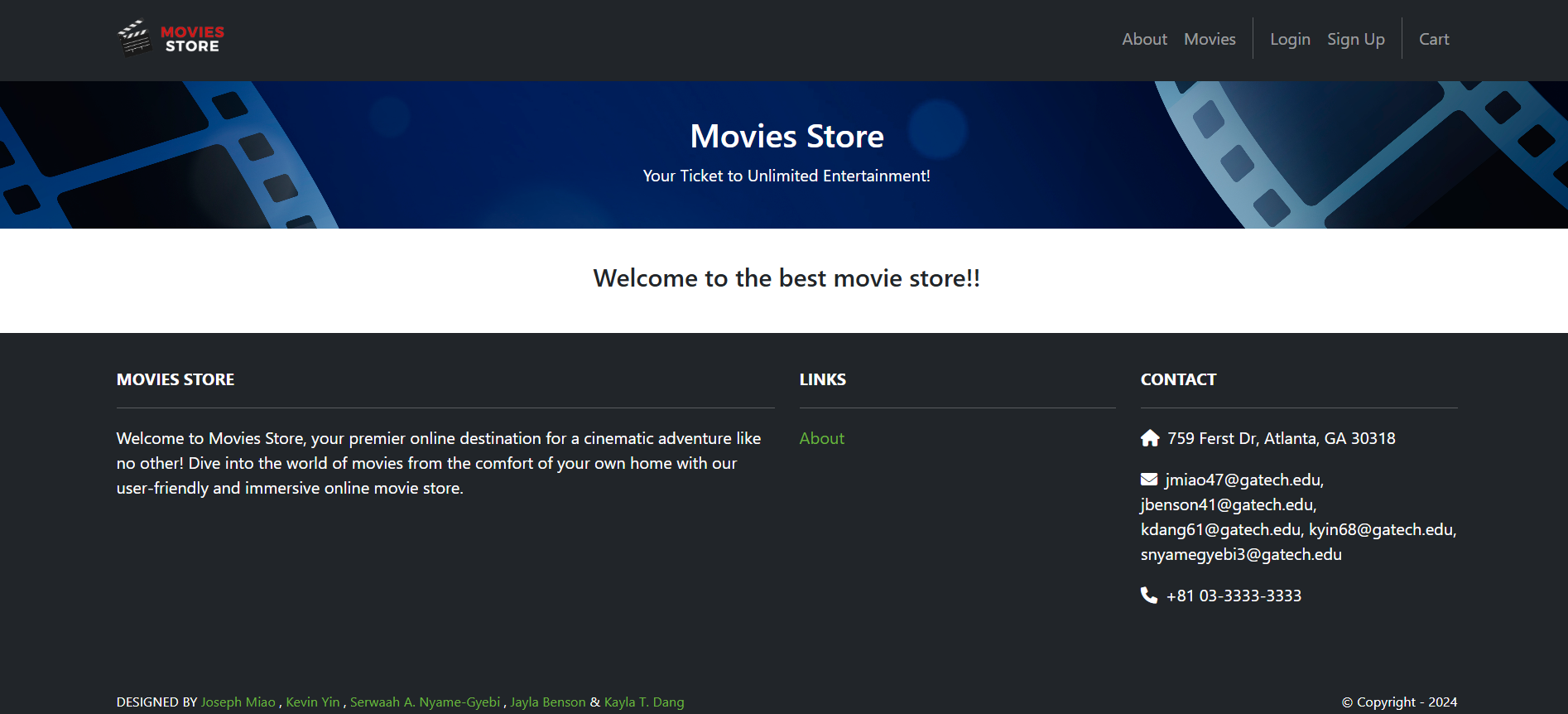 GT Movie Website Screenshot
